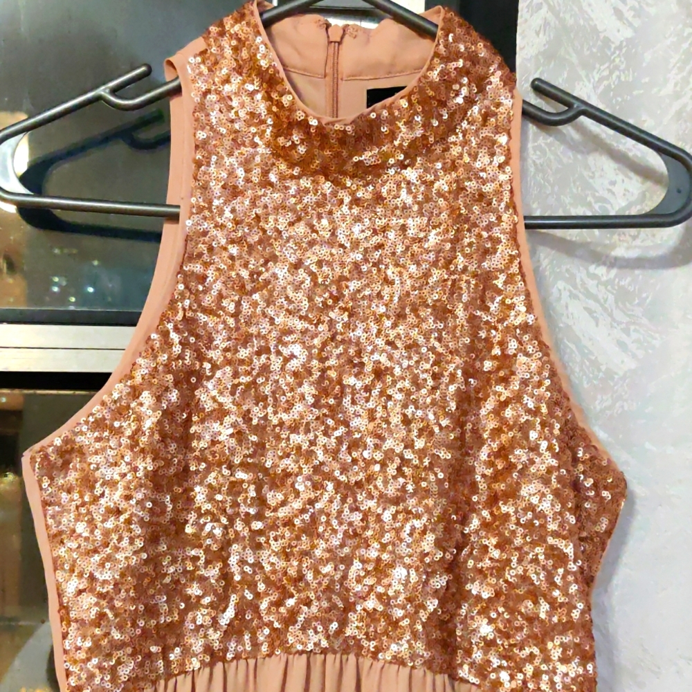 Forever21 Sequenced Dress US S Rose gold